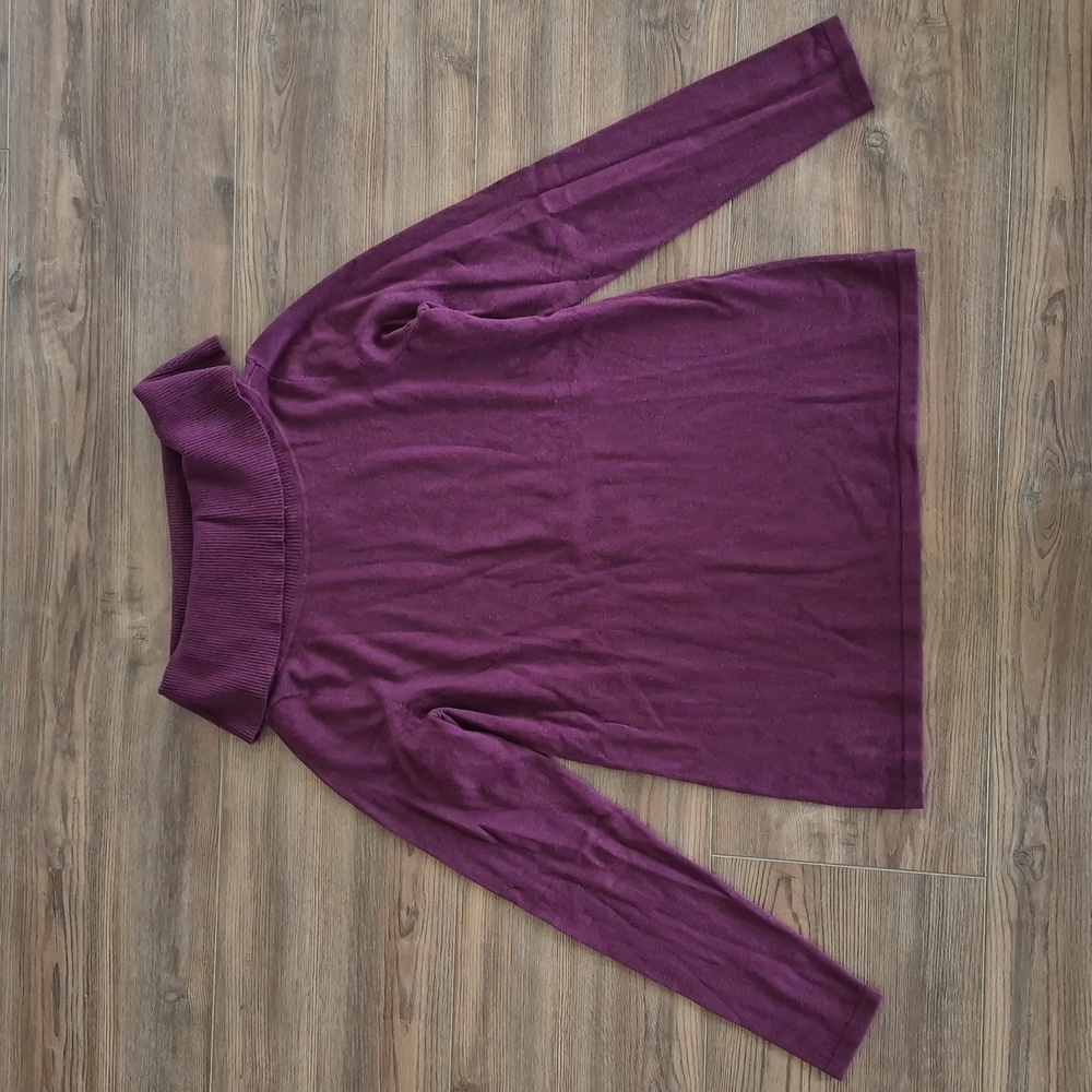 Chico's Burgandy Plum Cowl Neck Sweatee